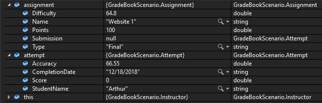 Check Your Work - Blackboard Final; compare object identities, field values, and execution position with your debugger.