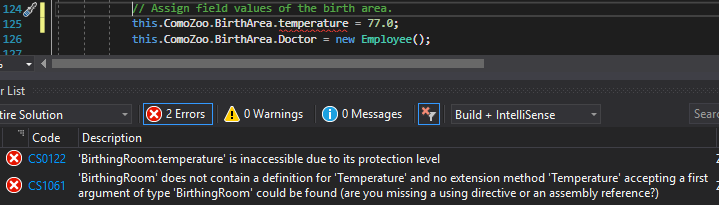 Snip: Temperature Error (Private); compare object identities, field values, and execution position with your debugger.