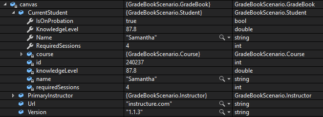 Check Your Work - Canvas; compare object identities, field values, and execution position with your debugger.
