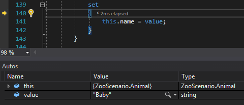 Check Your Work: Name Setter; compare object identities, field values, and execution position with your debugger.
