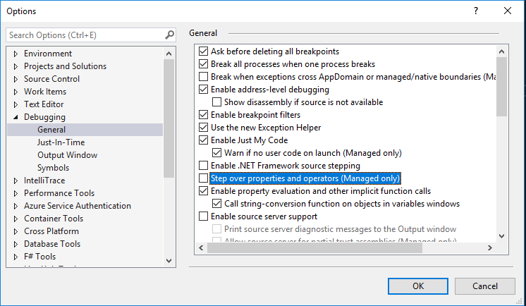 Snip: Turn Off Step Over Properties; compare object identities, field values, and execution position with your debugger.