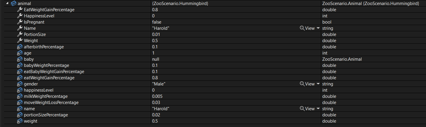 Check Your Work - Instantiate Hummingbird.png; compare object identities, field values, and execution position with your debugger.