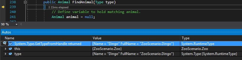 Check Your Work: Type Parameter; compare object identities, field values, and execution position with your debugger.