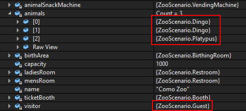 Snip - Autos Values; compare object identities, field values, and execution position with your debugger.
