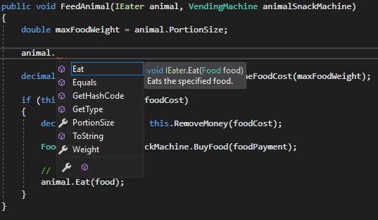 Check Your Work: IEater Type; compare object identities, field values, and execution position with your debugger.