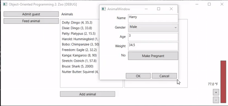 GIF: Animal Window. Reference figure for add labels and controls to the animal window to enhance functionality.