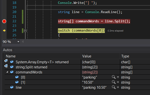 Snip: Parking for 4.3 Scratchpad Learning Activity (NEW). Use the adjacent task instructions to identify the required controls, output, or debugger values.