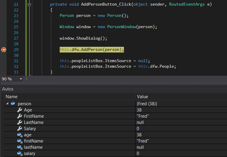 Snip: Fred Object for 4.5 Scratchpad Learning Activity (NEW). Use the adjacent task instructions to identify the required controls, output, or debugger values.