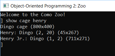 Snip: ShowCage Example. Reference figure for add a console command to show a cage.