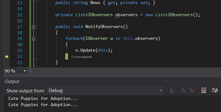 Snip: Observer Output for 6.2 Scratchpad Learning Activity (NEW). Use the adjacent task instructions to identify the required controls, output, or debugger values.