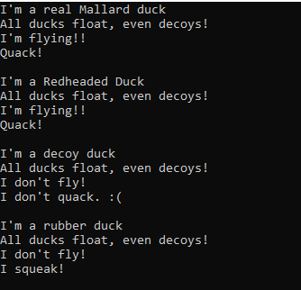 End Duck Result for 7.2 Overview and Strategy Pattern Lab. Use the adjacent task instructions to identify the required controls, output, or debugger values.