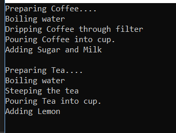 Output for 9.2 Template Pattern Lab. Use the adjacent task instructions to identify the required controls, output, or debugger values.