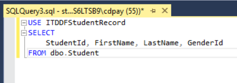 FROM dbo.Student statement