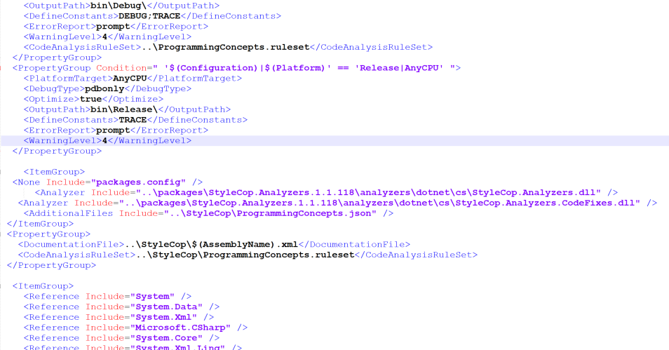 4C - PasteCode for Install StyleCop. Use the adjacent task instructions to identify the required controls, output, or debugger values.