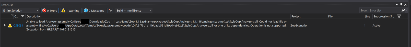 blocked analyzers for Install StyleCop. Use the adjacent task instructions to identify the required controls, output, or debugger values.