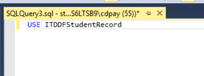 USE ITDDFStudentRecord statement