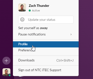 Slack Profile