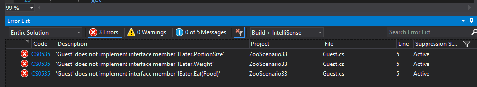 3.4 Zoo 2 Snip IEaterError.png; compare object identities, field values, and execution position with your debugger.