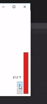 Temperature Controls. Reference figure for add window controls to increase and decrease the birthing room temperature.