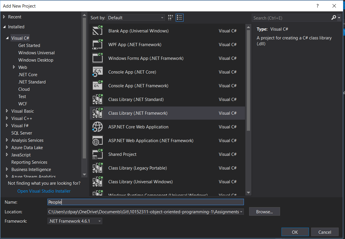 Snip: New Project Dialog for 4.1 Scratchpad Learning Activity. Use the adjacent task instructions to identify the required controls, output, or debugger values.