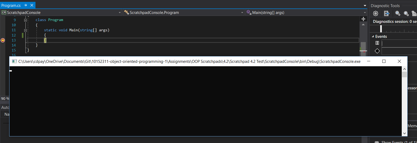 Snip: Title Bar for 4.2 Scratchpad Learning Activity. Use the adjacent task instructions to identify the required controls, output, or debugger values.
