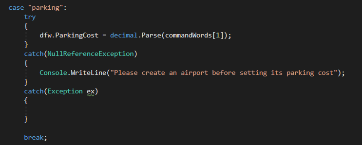 Snip: Exception ex for 4.3 Scratchpad Learning Activity (NEW). Use the adjacent task instructions to identify the required controls, output, or debugger values.