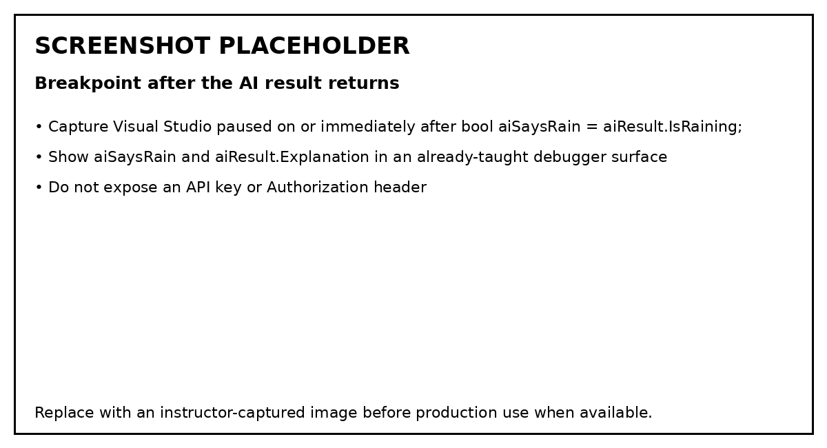 Screenshot placeholder showing the Boolean, explanation, and IsSimulation value without exposing credentials