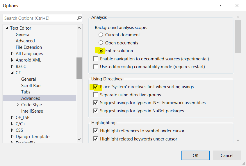 Advanced Settings