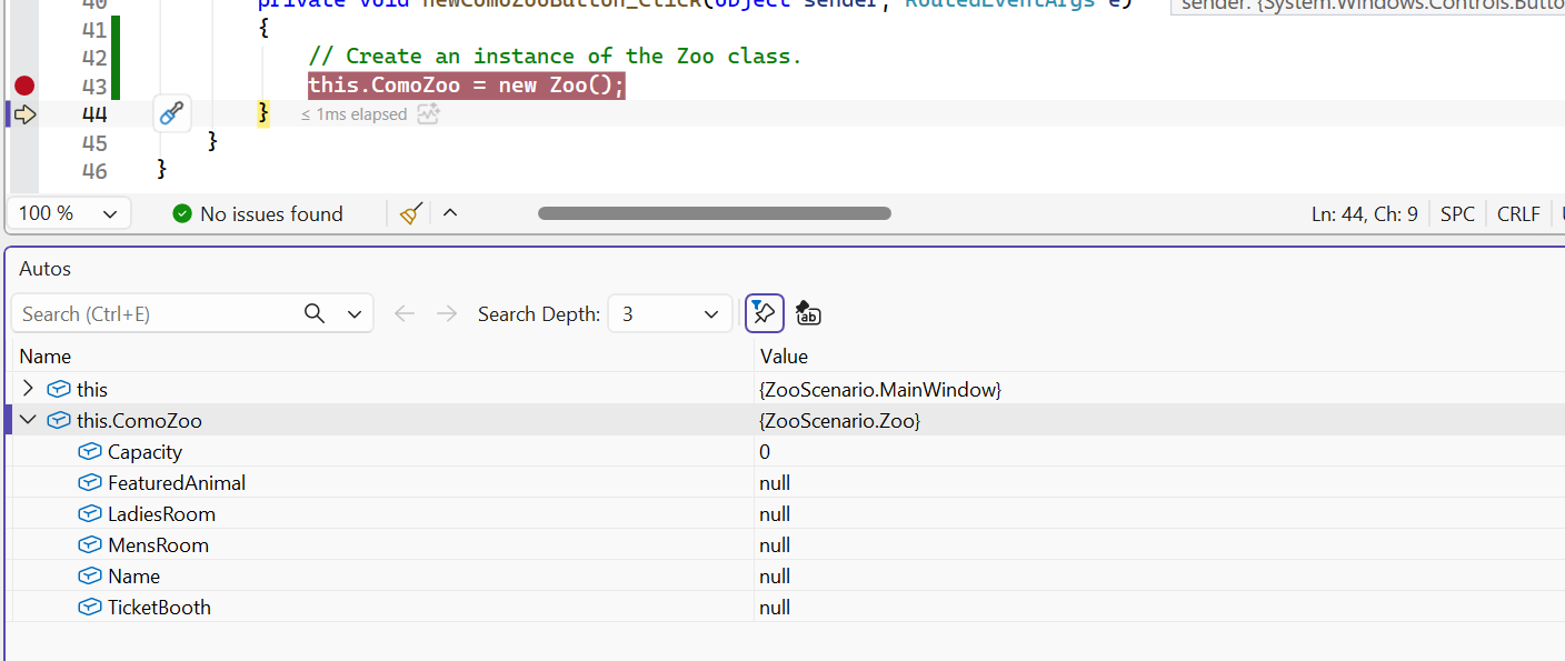 ComoZoo after instantiation