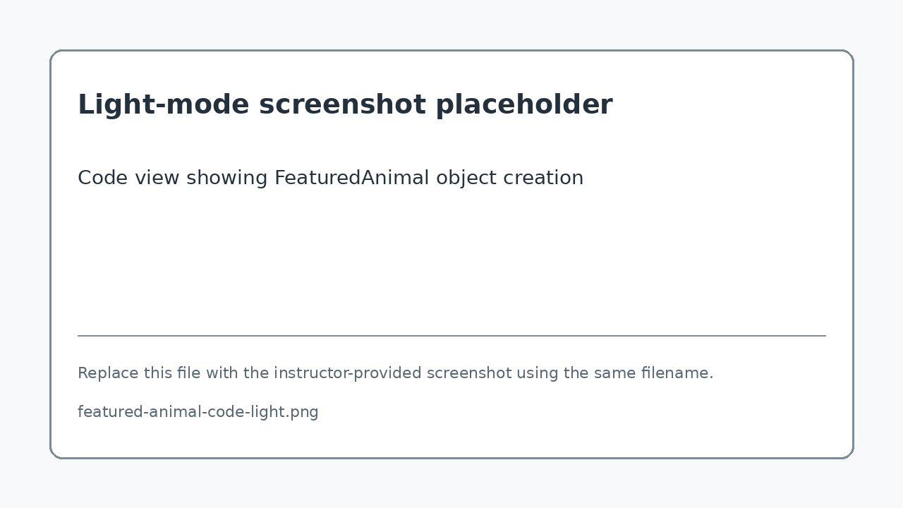 FeaturedAnimal object creation