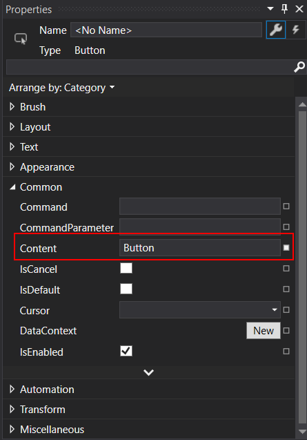 4.1.VisualStudioCreateButtons.ButtonContent